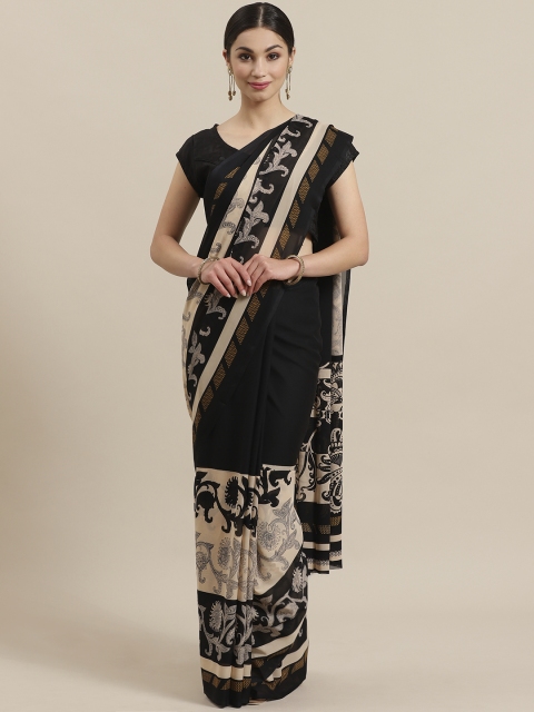 

KALINI Black & Beige Printed Saree