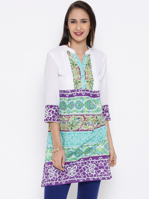 

Rain & Rainbow Multicoloured Printed A-Line Kurta, Multi