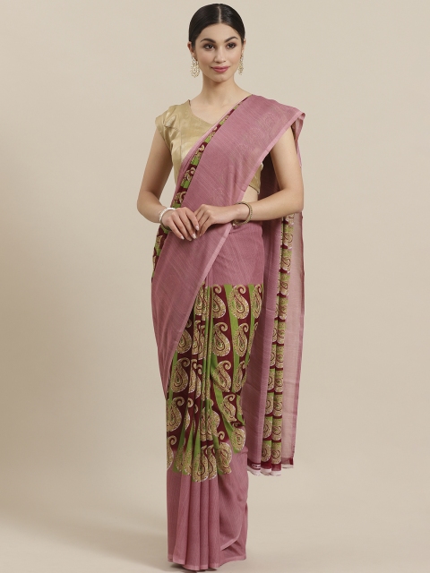 

KALINI Pink & Maroon Printed Saree