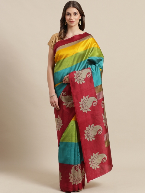 

KALINI Multicoloured Colourblocked Saree, Multi