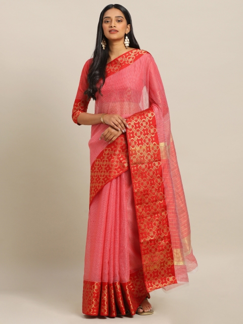 

KALINI Pink Polycotton Woven Design Kota Saree