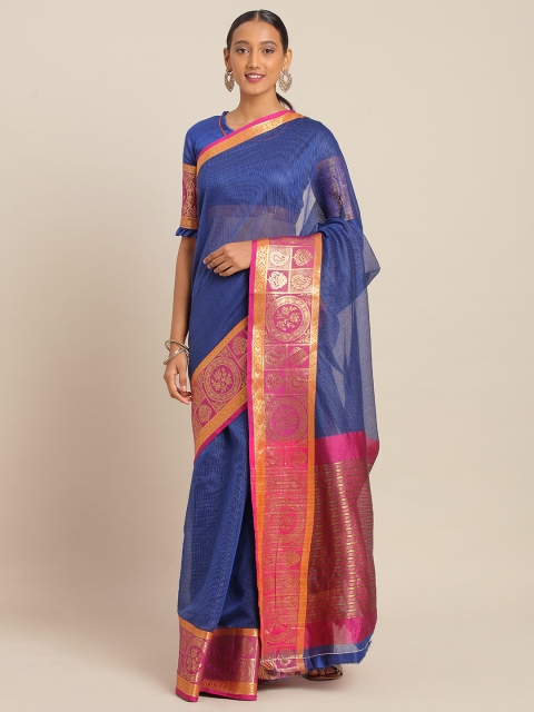 

KALINI Blue Polycotton Woven Design Kota Saree