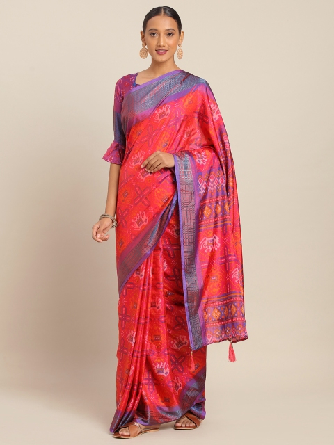 

KALINI Pink Silk Cotton Printed Patola Saree