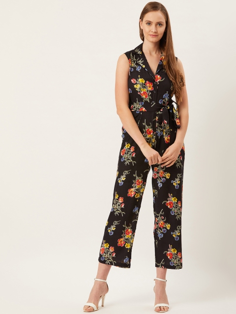 

Alsace Lorraine Paris Women Black & Red Floral Print Basic Jumpsuit