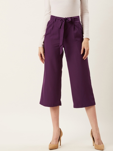 

Alsace Lorraine Paris Women Purple Straight Fit Solid Parallel Trousers