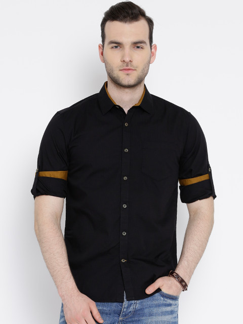 

Highlander Black Slim Casual Shirt