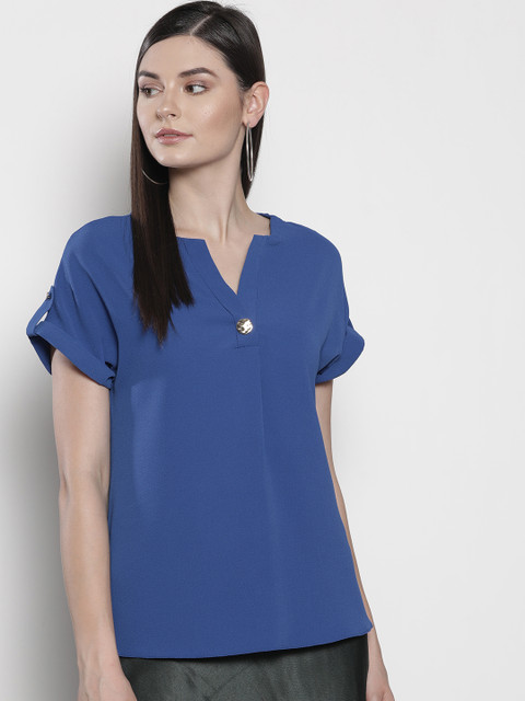 

DOROTHY PERKINS Women Blue Solid Top