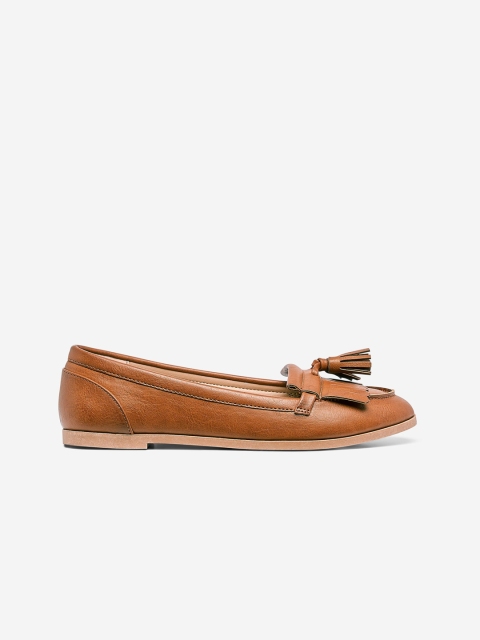 

DOROTHY PERKINS Women Brown Wide Fit Tasselled Loafers