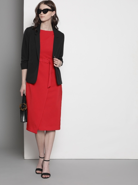 

DOROTHY PERKINS Women Red Solid Sheath Dress