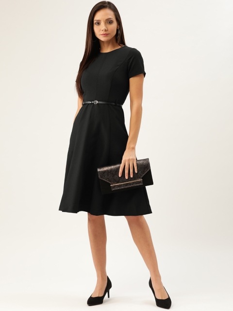 

DOROTHY PERKINS Women Black Solid Fit & Flare Dress