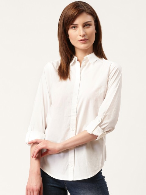 

DOROTHY PERKINS Women Off-White Regular Fit Solid Casual Shirt