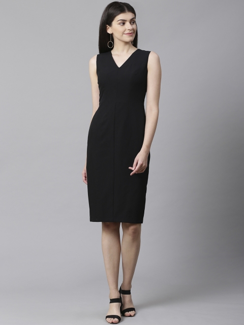 

DOROTHY PERKINS Women Black Solid Sheath Dress