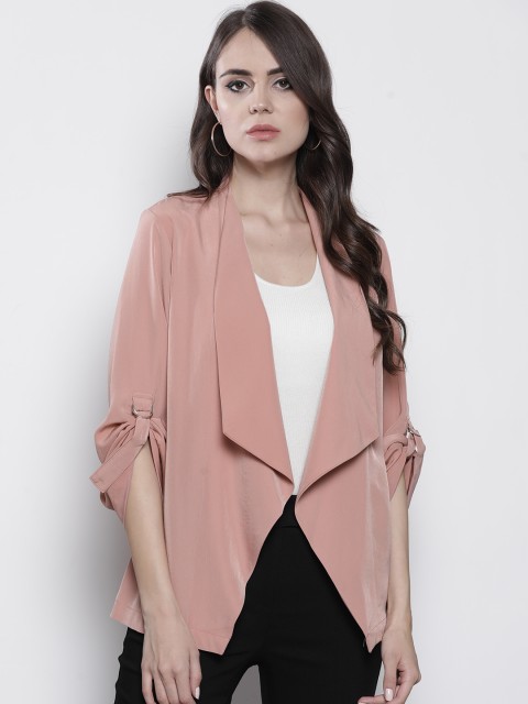

DOROTHY PERKINS Women Dusty Pink Solid Open Front Jacket