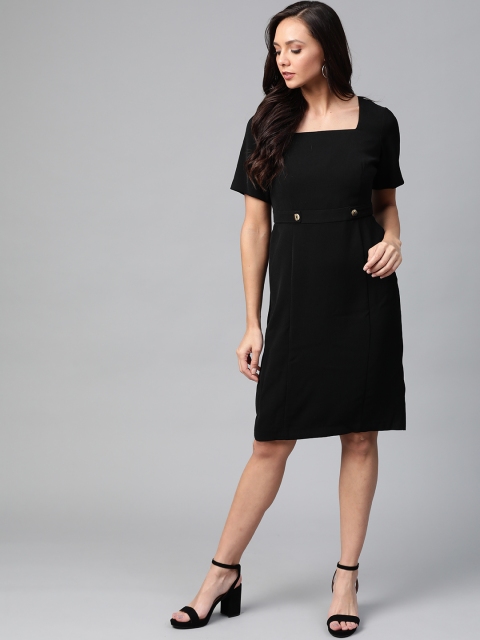 

DOROTHY PERKINS Women Black Solid A-Line Dress