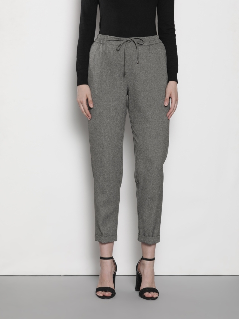 

DOROTHY PERKINS Women Grey Regular Fit Solid Formal Cropped Joggers