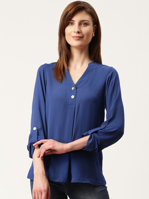 

DOROTHY PERKINS Women Blue Solid Top