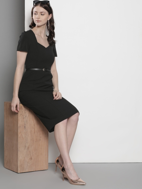 

DOROTHY PERKINS Women Black Solid Sheath Dress