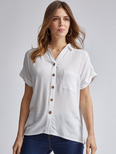 

DOROTHY PERKINS Women White Regular Fit Crinkled Casual Shirt