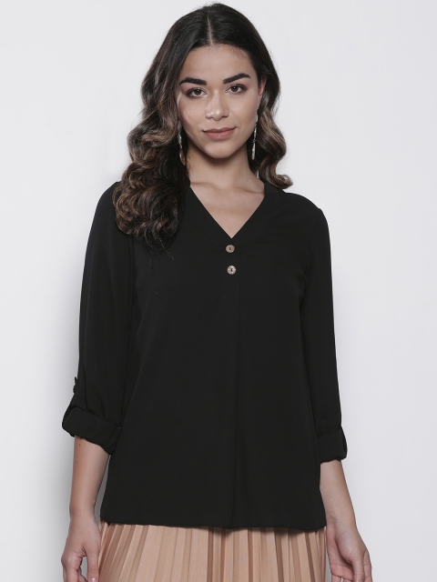

DOROTHY PERKINS Women Black Solid Shirt Style Top