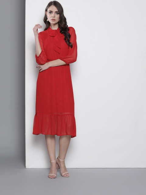 

DOROTHY PERKINS Women Red Solid A-Line Dress