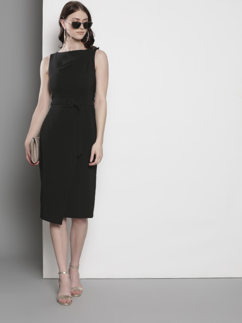 

DOROTHY PERKINS Women Black Solid Sheath Dress