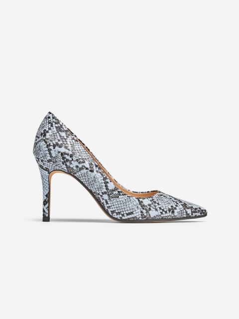 

DOROTHY PERKINS Women Blue & Black Snakeskin Textured Wide Fit Pumps