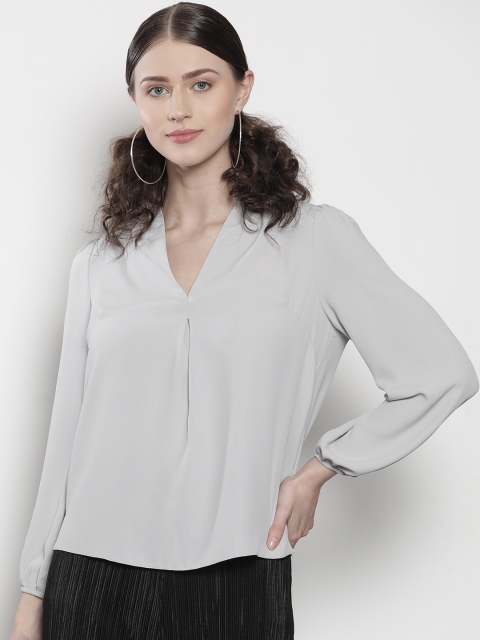 

DOROTHY PERKINS Women Grey Petite Solid Top