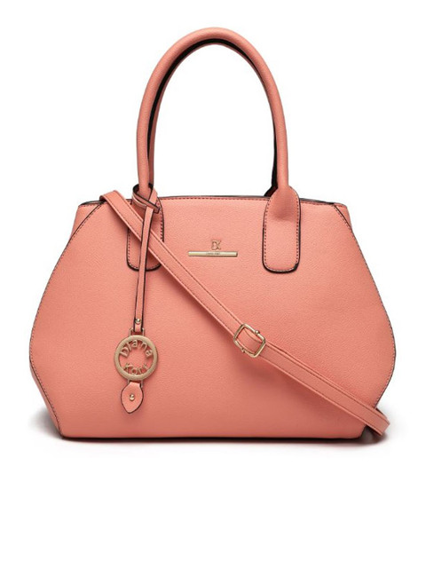 

Diana Korr Peach-Coloured Solid Handheld Bag