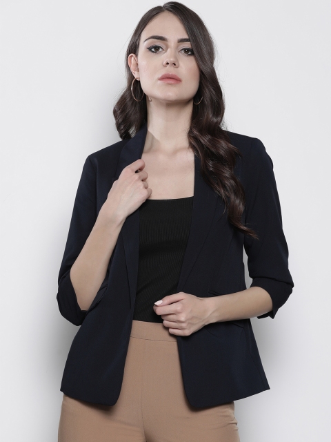 

DOROTHY PERKINS Women Navy Blue Petite Solid Open Front Blazer