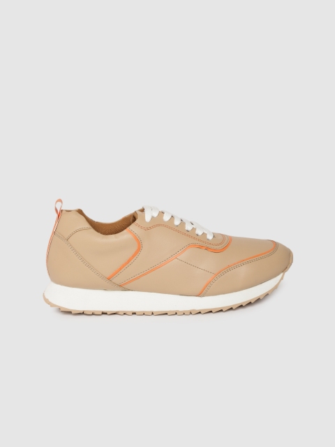 

Mast & Harbour Women Beige & Orange Solid Sneakers