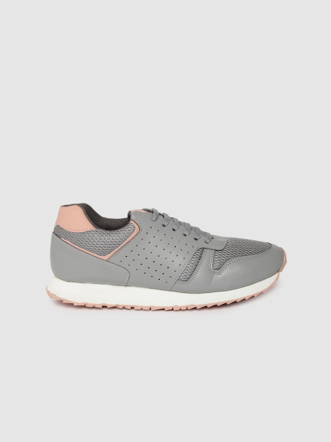 

Mast & Harbour Women Grey Perforated Sneakers