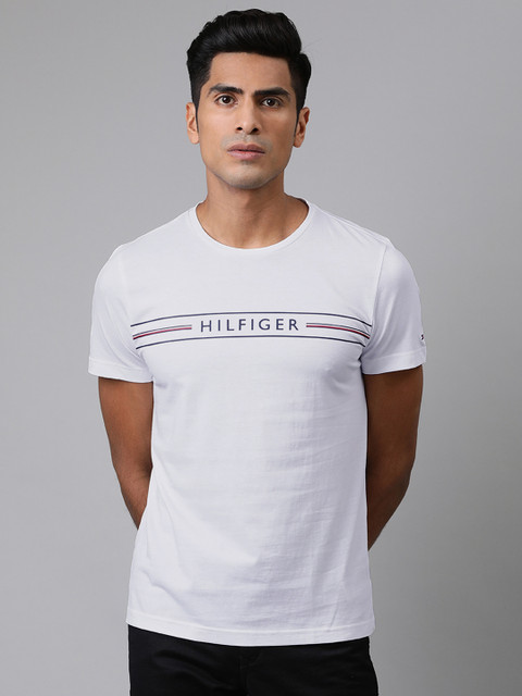 

Tommy Hilfiger Men White Printed Round Neck T-shirt