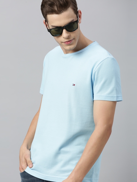 

Tommy Hilfiger Men Blue Solid Round Neck Organic Cotton T-shirt