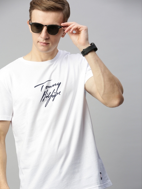 

Tommy Hilfiger Men White Printed Round Neck T-shirt