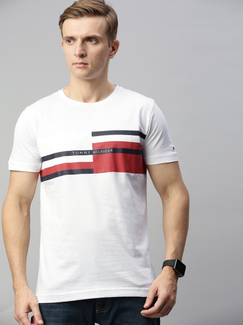 

Tommy Hilfiger Men White Printed Round Neck T-shirt