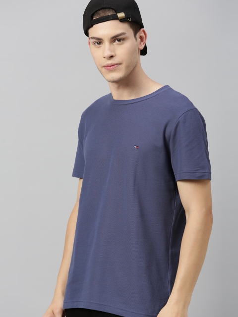 

Tommy Hilfiger Men Blue Solid Round Neck T-shirt