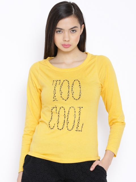 

Sera Yellow Embellished T-shirt