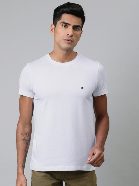

Tommy Hilfiger Men White Slim Fit Solid Round Neck T-shirt