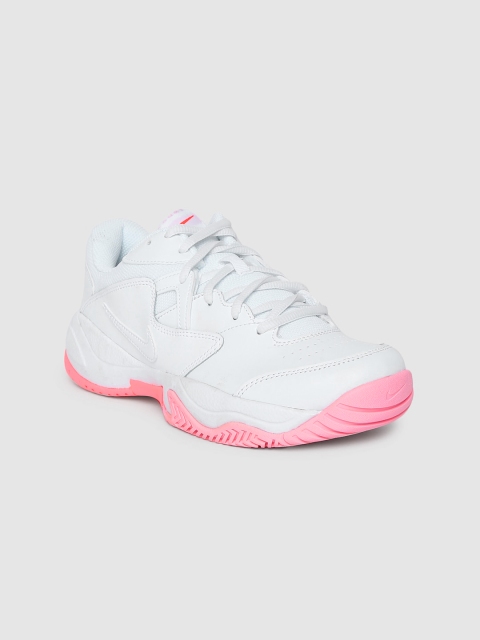 Nike Women White COURT LITE 2 Leather Tennis Shoes