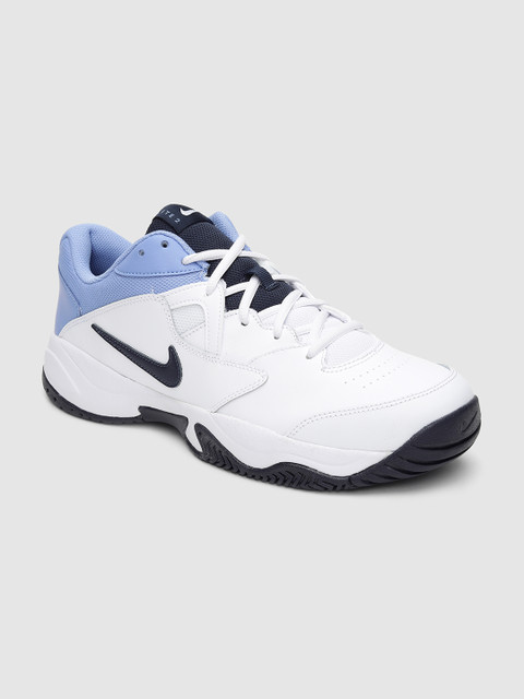 

Nike Men White and Blue COURT LITE 2 Leather Tennis Shoes