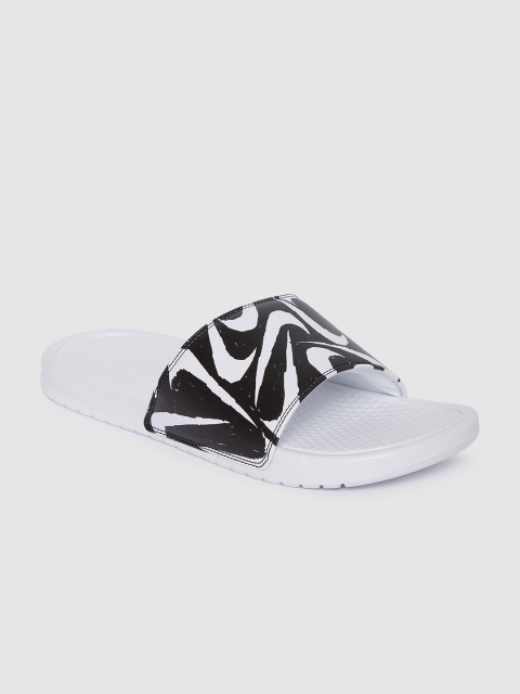 

Nike Men White & Black BENASSI JDI Printed Sliders