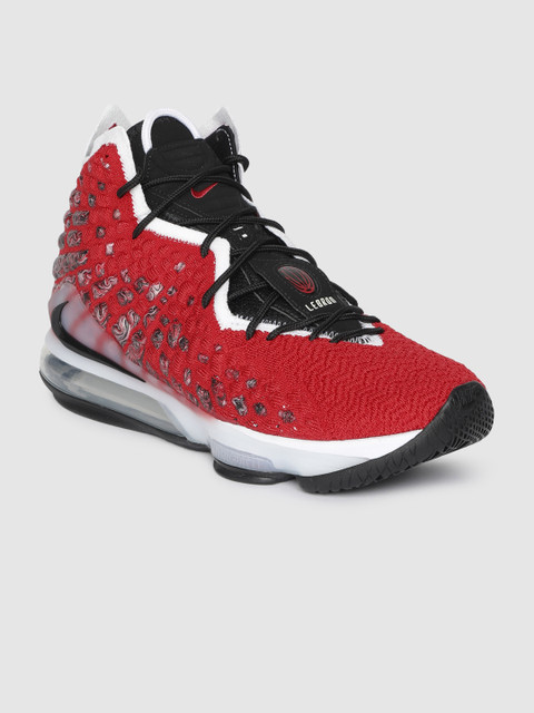 

Nike Men Red LEBRON XVII Mid-Top Basketball Shoes