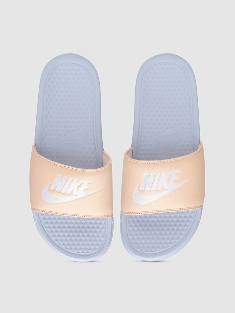 

Nike Women Beige & Blue Benassi JDI Solid Sliders