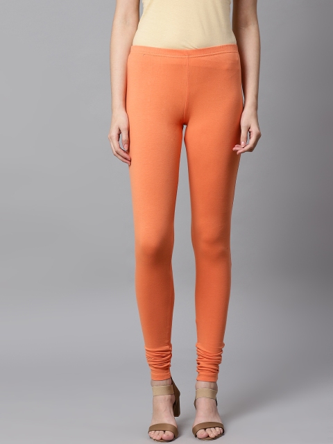 

Kifahari Women Orange Solid Churidar Length Leggings