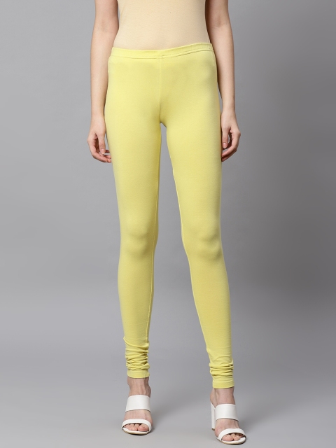 

Kifahari Women Yellow Solid Churidar Length Leggings