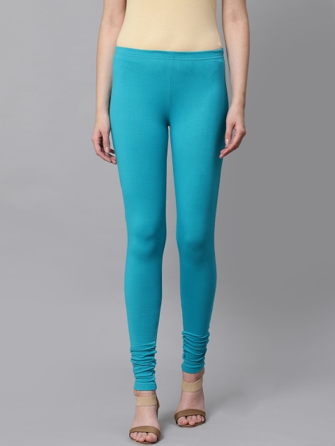 

Kifahari Women Blue Solid Churidar-Length Leggings