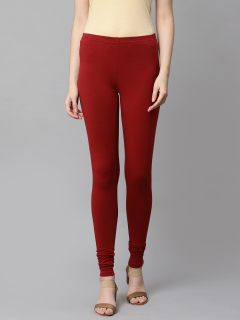 

Kifahari Women Maroon Solid Churidar-Length Leggings