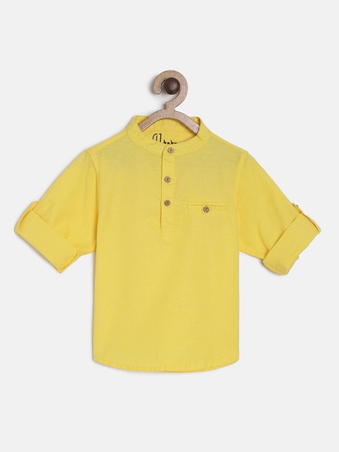 

Gini and Jony Boys Yellow Regular Fit Solid Casual Shirt