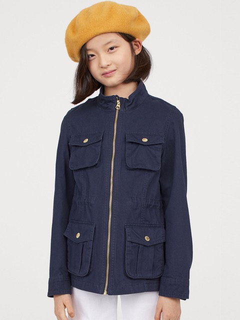 

H&M Girls Blue Cotton twill jacket