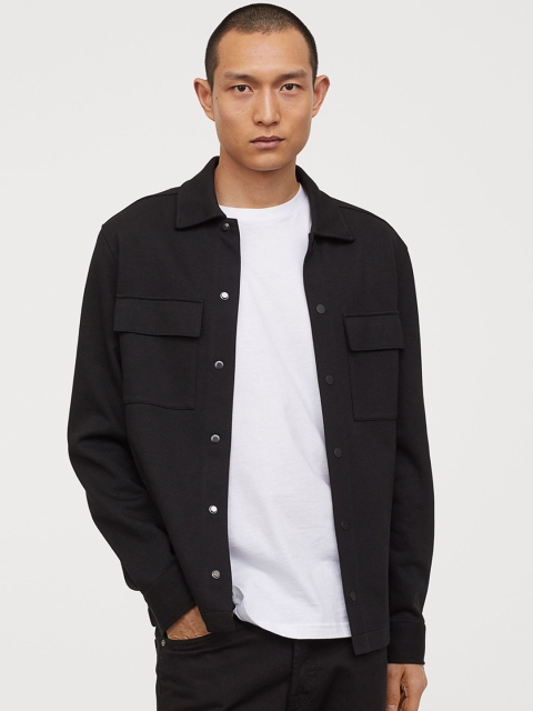 

H&M Men Black Jersey Shacket